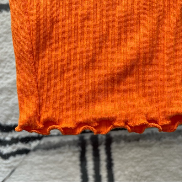 Misguided Orange Scallop Hem Dress Sz 2 - Picture 8 of 9